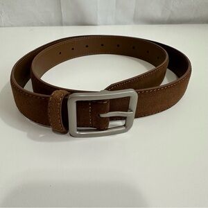 Armoir Fashion Men’s 100% Suede Leather Belt with Silver Buckle S/M/L